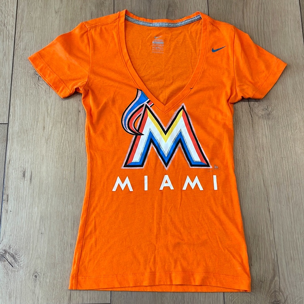 EUC Nike Miami Marlins Short Sleeve Genuine Merchandise Top Size XS